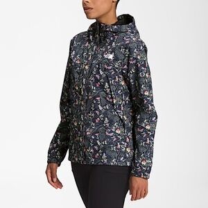 The North Face Antora Jacket Hooded Size Large Lightweight Floral Unique Purple